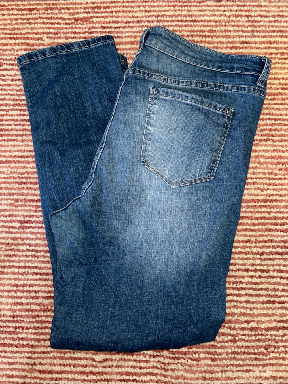 Vintage America Straight Leg Distressed Jeans - Blue - Picture 4 of 4